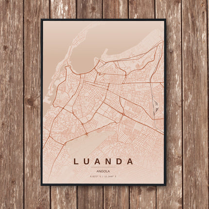 Luanda Map Art Print - Wall Print | Personalised Gift