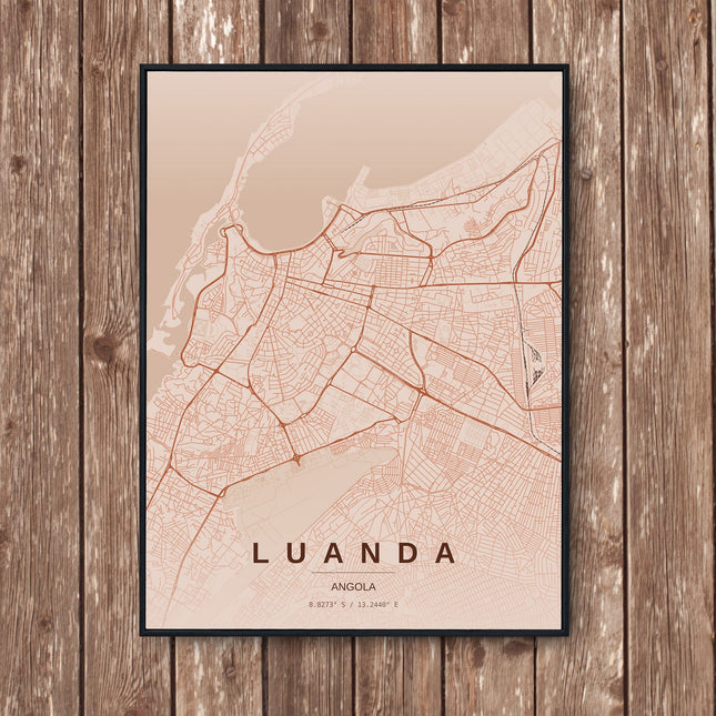 Luanda Map Art Print - Wall Print | Personalised Gift