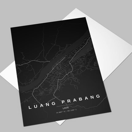 Luang Prabang Map Art Print - Alternative Angle View