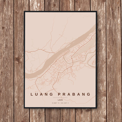 Luang Prabang Map Art Print - Wall Print | Personalised Gift