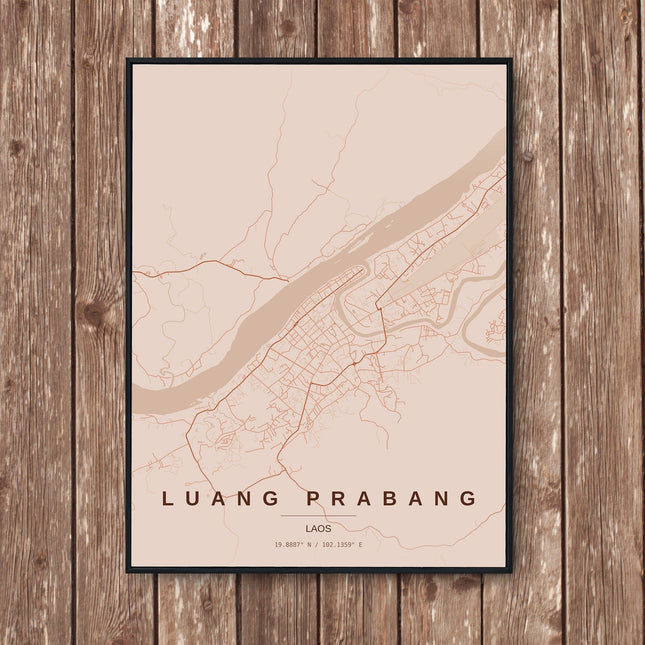 Luang Prabang Map Art Print - Wall Print | Personalised Gift