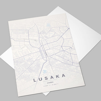 Lusaka Map Art Print - Lifestyle Room Setting