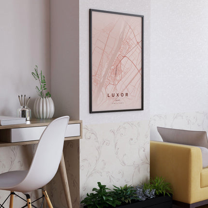 Luxor Map Art Print - Lifestyle Room Setting