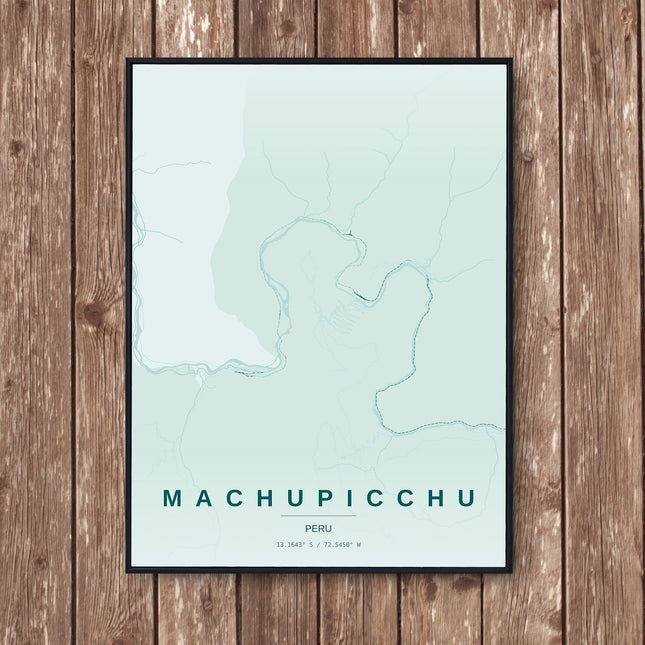 Machu Picchu Map Art Print - Wall Print | Personalised Gift