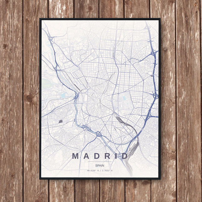 Madrid Map Art Print - Wall Print | Personalised Gift