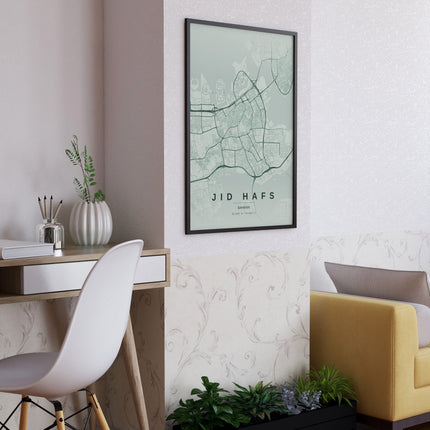 Manama Map Art Print - Alternative Angle View