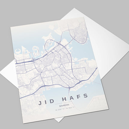 Manama Map Art Print - Alternative Angle View