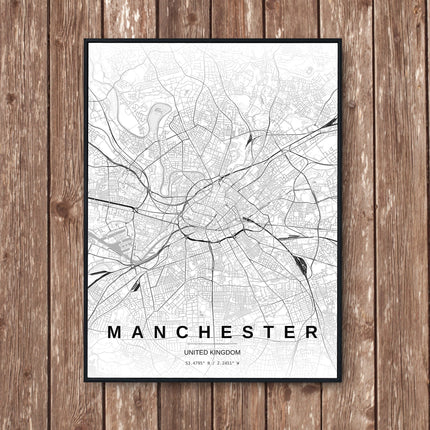Manchester Map Art Print - Wall Print | Personalised Gift