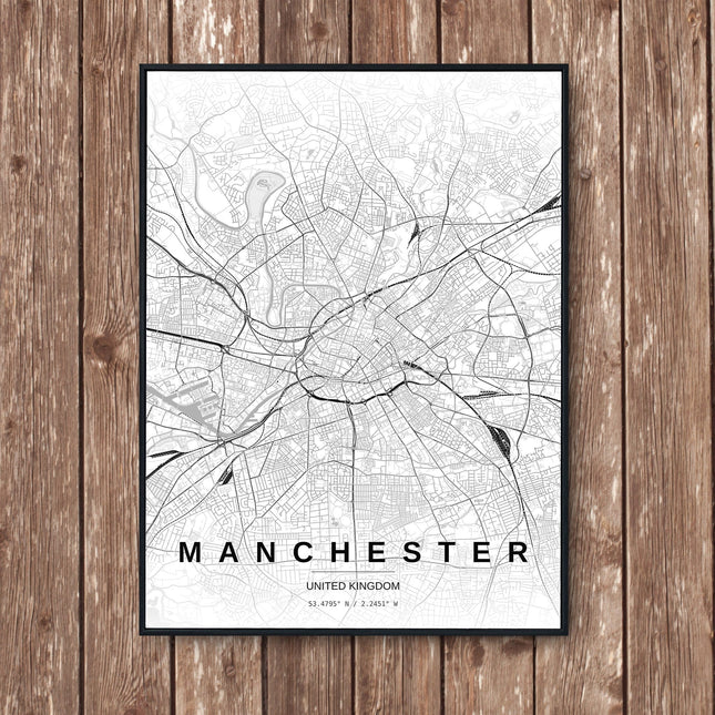 Manchester Map Art Print - Wall Print | Personalised Gift
