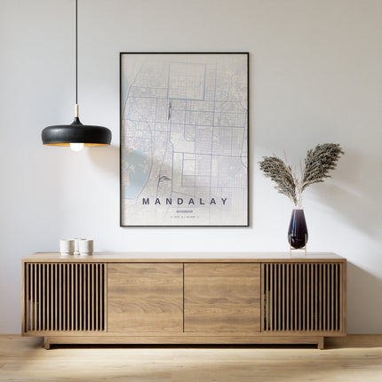 Mandalay Map Art Print - Alternative Angle View