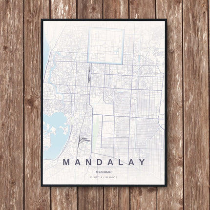 Mandalay Map Art Print - Wall Print | Personalised Gift