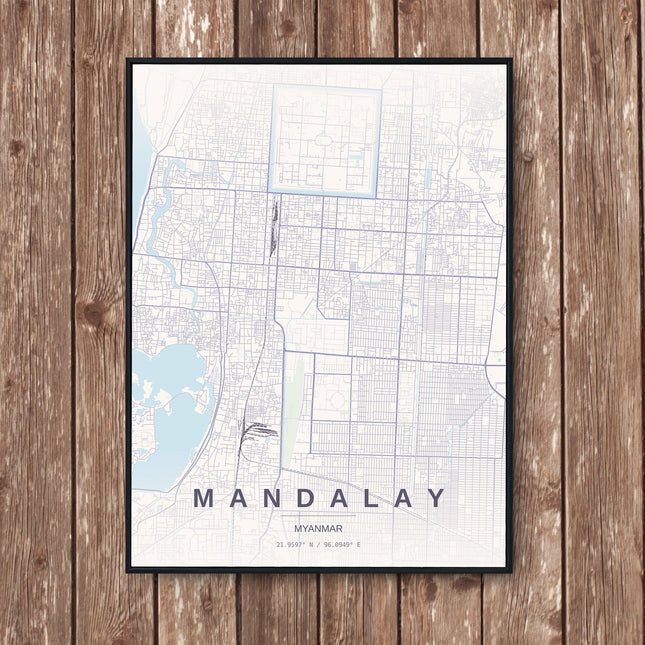 Mandalay Map Art Print - Wall Print | Personalised Gift