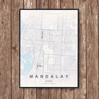 Mandalay Map Art Print - Wall Print | Personalised Gift