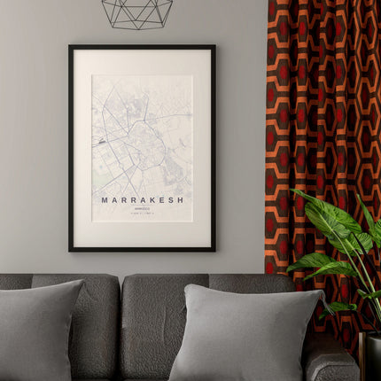Marrakech Map Art Print - Alternative Angle View