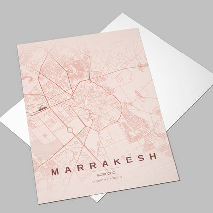 Marrakech Map Art Print - Lifestyle Room Setting