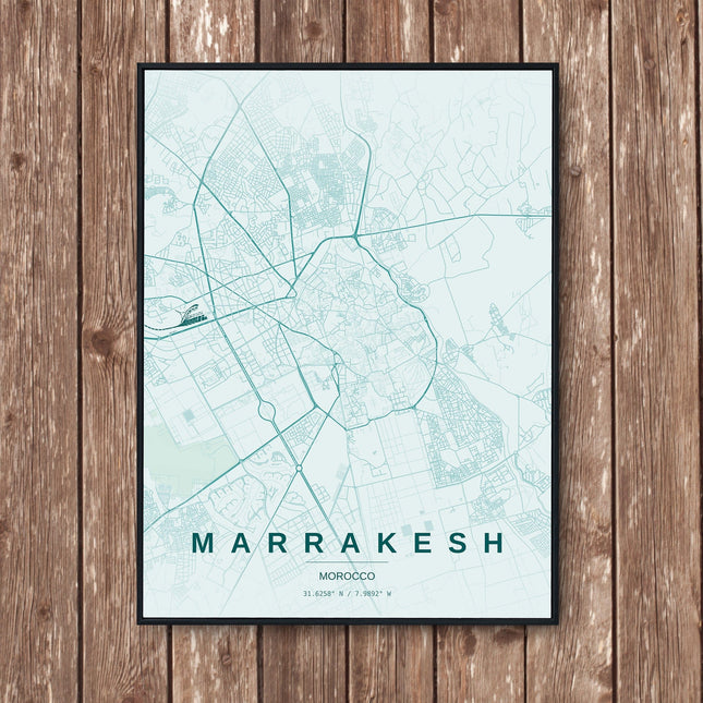 Marrakech Map Art Print - Wall Print | Personalised Gift