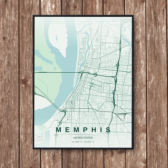 Memphis Map Art Print - Wall Print | Personalised Gift