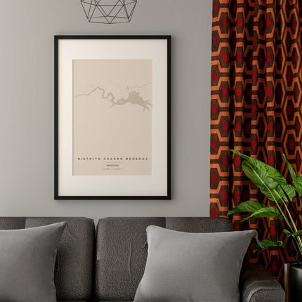 Mendoza Map Art Print - Alternative Angle View