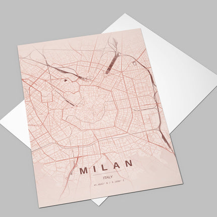 Milan Map Art Print - Alternative Angle View
