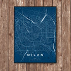 Milan Map Art Print - Wall Print | Personalised Gift