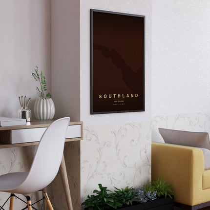 Milford Sound Map Art Print - Lifestyle Room Setting