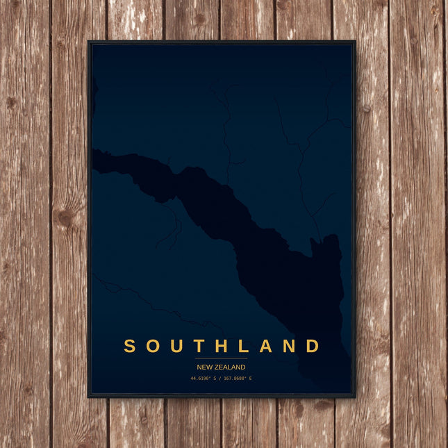 Milford Sound Map Art Print - Wall Print | Personalised Gift