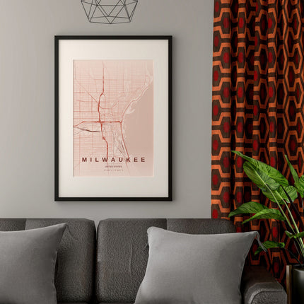 Milwaukee Map Art Print - Lifestyle Room Setting