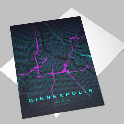 Minneapolis Map Art Print - Lifestyle Room Setting
