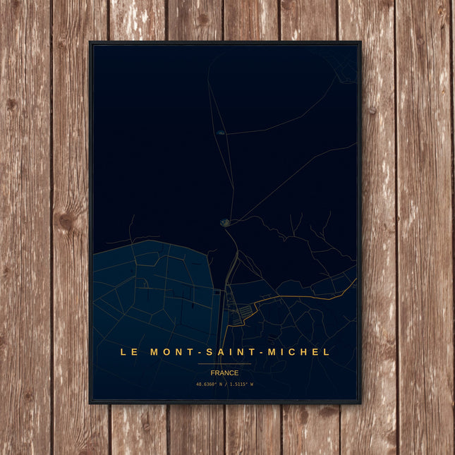 Mont Saint-Michel Map Art Print - Wall Print | Personalised Gift