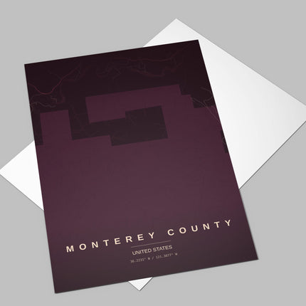 Monterey Map Art Print - Alternative Angle View