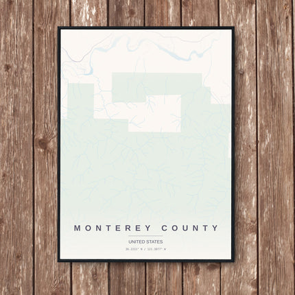 Monterey Map Art Print - Wall Print | Personalised Gift