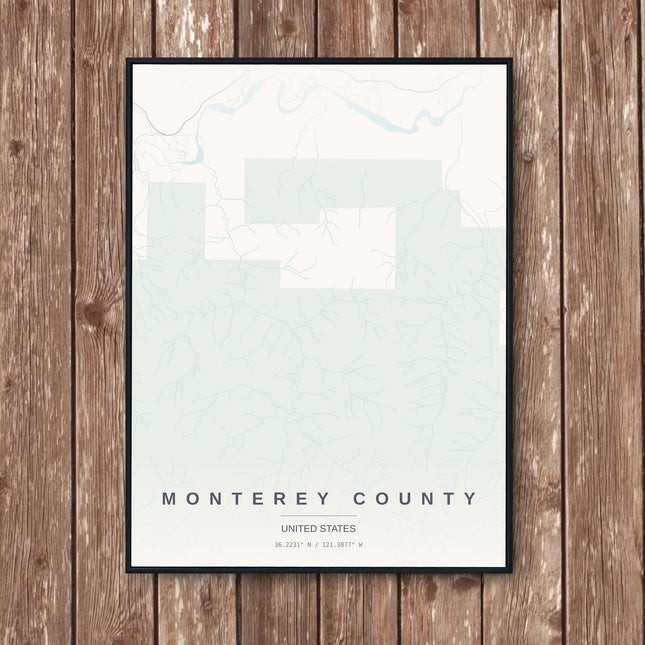 Monterey Map Art Print - Wall Print | Personalised Gift