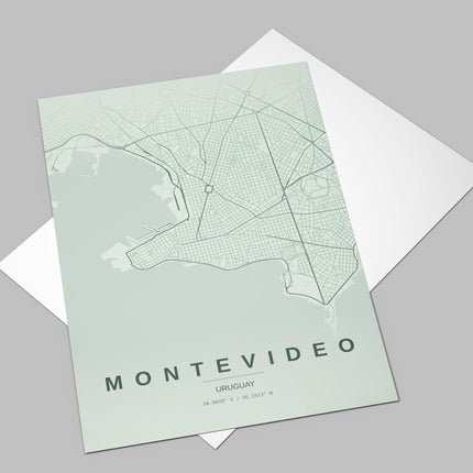 Montevideo Map Art Print - Alternative Angle View