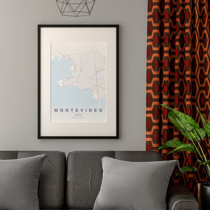 Montevideo Map Art Print - Alternative Angle View