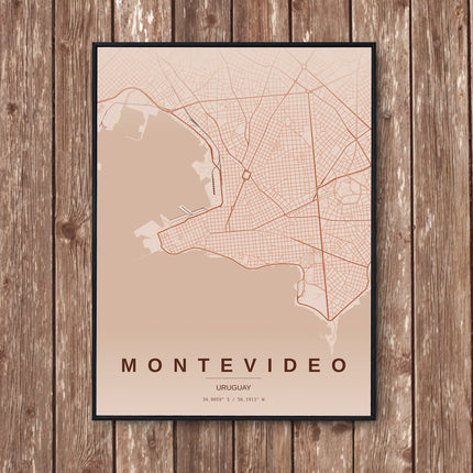 Montevideo Map Art Print - Wall Print | Personalised Gift