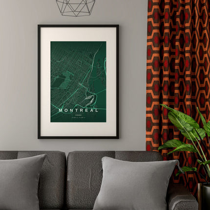 Montreal Map Art Print - Lifestyle Room Setting