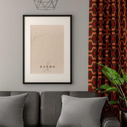 Mount Fuji Map Art Print - Close Up Detail View