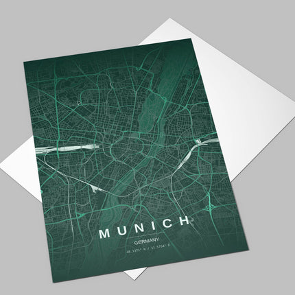 Munich Map Art Print - Lifestyle Room Setting