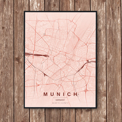 Munich Map Art Print - Wall Print | Personalised Gift