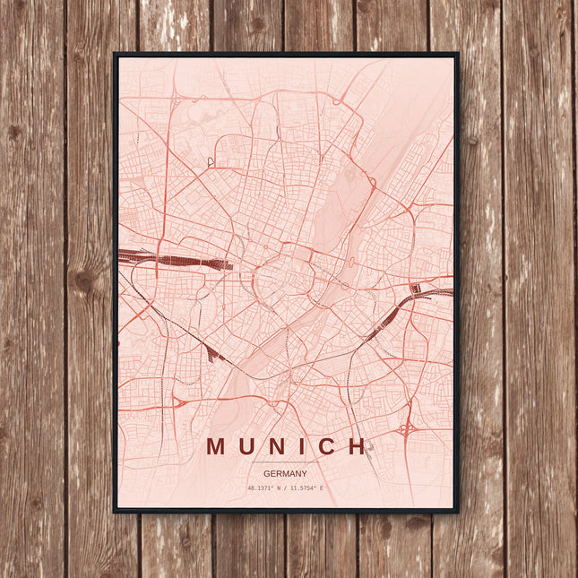 Munich Map Art Print - Wall Print | Personalised Gift