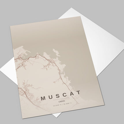 Muscat Map Art Print - Alternative Angle View