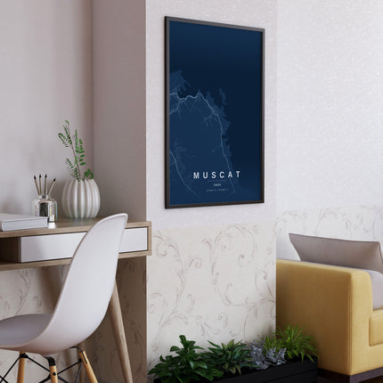 Muscat Map Art Print - Close Up Detail View