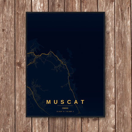 Muscat Map Art Print - Wall Print | Personalised Gift