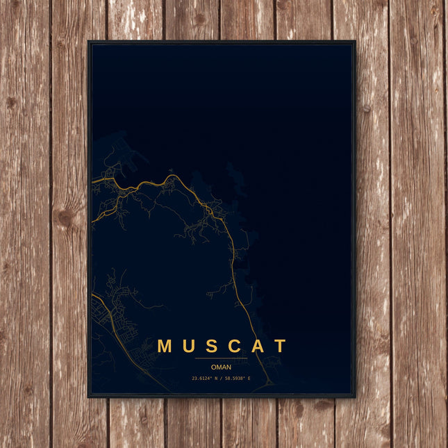 Muscat Map Art Print - Wall Print | Personalised Gift