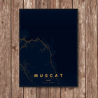 Muscat Map Art Print - Wall Print | Personalised Gift