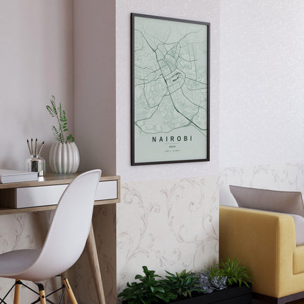 Nairobi Map Art Print - Alternative Angle View
