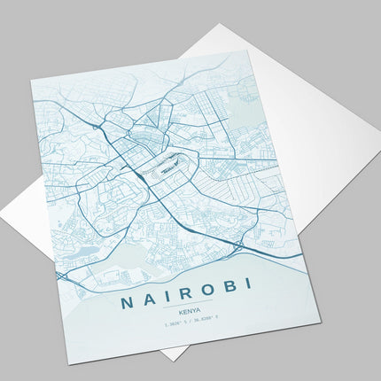 Nairobi Map Art Print - Lifestyle Room Setting