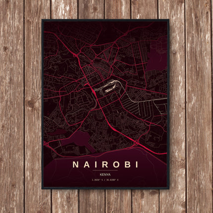Nairobi Map Art Print - Wall Print | Personalised Gift