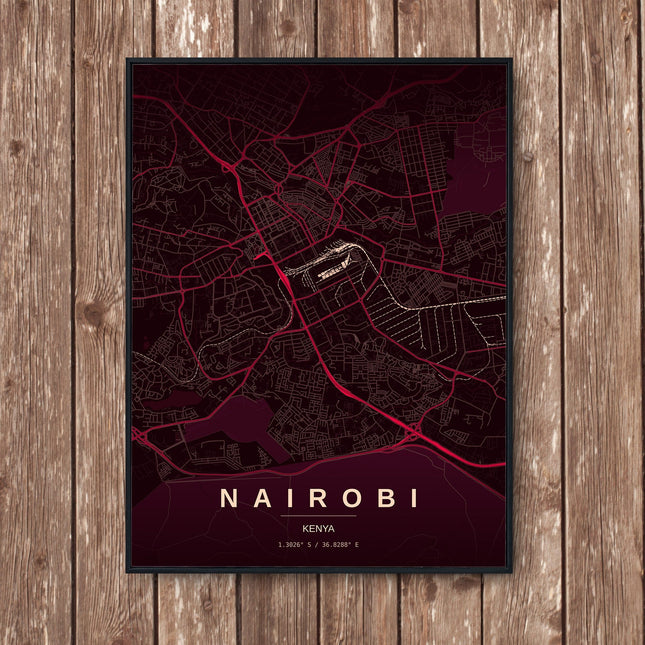 Nairobi Map Art Print - Wall Print | Personalised Gift