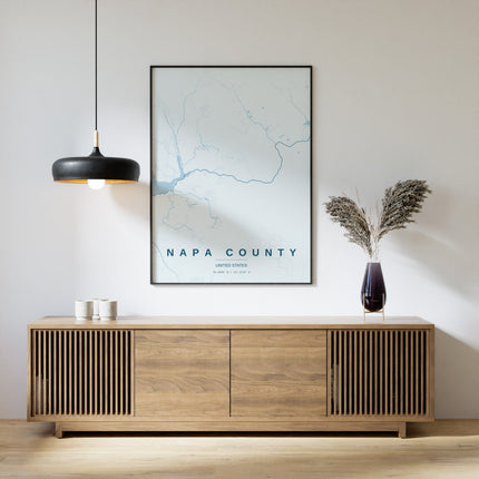 Napa Map Art Print - Alternative Angle View